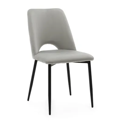 Produktbild von NEW HOME Stuhl ORO Esszimmerstuhl gepolsterter Wohnzimmerstuhl mit Steppung - hellgrau - moderne Samt Velour Möbel
