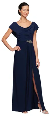 Produktbild von Alex Evenings Langes Damenkleid mit Wasserfallausschnitt, für die Brautmutter (z