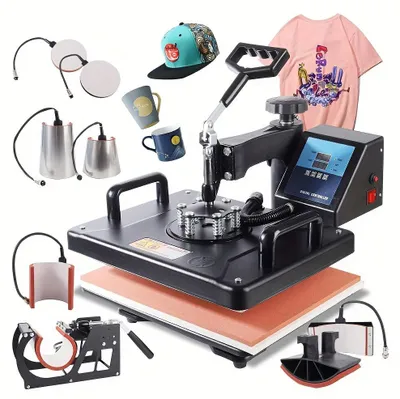 Image de Machine de transfert thermique - Transferts - Machine d'impression textile - Presse à mugs - Presse à casquettes - 1250W