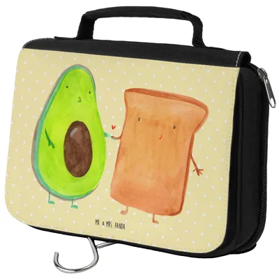 Produktbild von Mr. & Mrs. Panda Kosmetiktasche Avocado Toast - Gelb Pastell - Geschenk, Necessaire, Liebe, Hochzeit, Toastbrot, beautycase, Schminktasche, kosmetiktäschchen, Freund