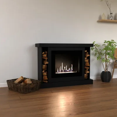 Produktbild von GLOW FIRE Ethanol Kamin 'Hamar' | Ethanolofen in schwarz mit 3 Std. Brenndauer und 2 KW Heizleistung | BxHxT: 120,4x88,9x38 cm