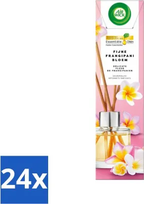 Productafbeelding van Air Wick geurkaarsen – Zachte frangipanibloemen – Essentiële oliën – 40 ml - Voordeelverpakking - 24 stuks