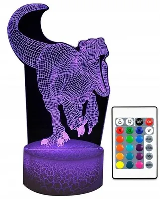Obrázek produktu pro moXomi Lampa Dinosaura 3D LED Noční Stolní 16 barev