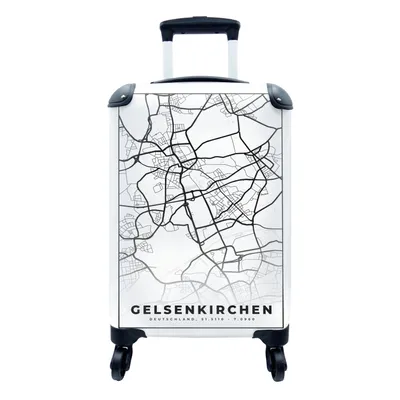 Produktbild von MuchoWow® Koffer Handgepäck Trolley Rollkoffer Kleine Reisekoffer mit 4 Rollen - Karte - Stadtplan von Gelsenkirchen - Stadtplan - Cabin Size < 55x40x23 cm & 55x40x20 cm - Fotokoffer - Kabinenkoffer - Boardgepäck - Reise-Box - Reisekoffer - Reisegepäck - Koffer mit Bild - Trolley für Kinder