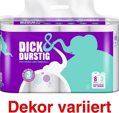 Image de Hakle 769100 Küchenrollen DICK&DURSTIG 3-lagig 8 Rollen