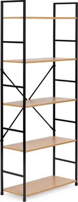 Produktbild von Modernes, breites Bücherregal aus Holz LOFT mit 5 Regalen