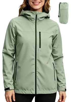 Imagen del producto de Omgoods - Chaquetas impermeables para mujer - Chaquetas de lluvia ligeras e impermeables para actividades al aire libre