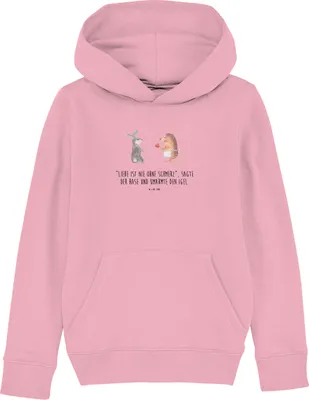 Produktbild von Mr. & Mrs. Panda Kapuzen-Sweater Hase Igel 5-6 Jahre (110/116) - Baumwolle Pink - Geschenk, Pullover, Trösten, Trennungsschmerz, Herzschmerz, Liebe Spruch, Sweatshirt, Pulli