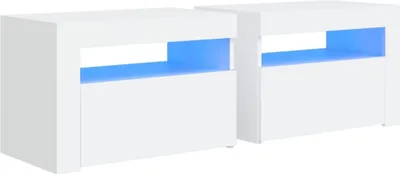Produktbild von Nachttische 2 Stk. mit LEDs Weiß 60x35x40 cm