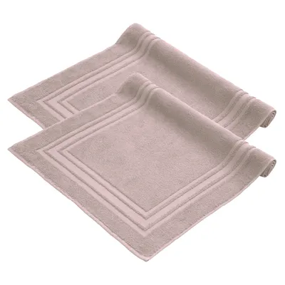 Produktbild von Komfortec Badvorleger Set 2 Teilig, Frottee Duschvorleger, Waschbar Duschmatte & Badteppich, 600 g/m² &100% Baumwolle, Saugfähig & Schnelltrocknend, 50 x 70 cm, Rosa