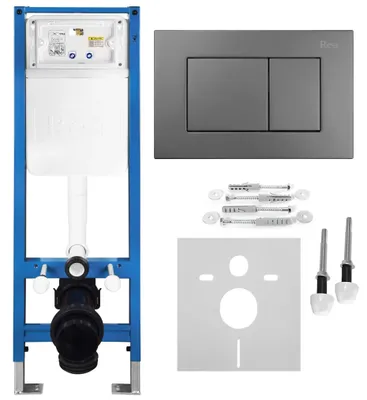Produktbild von Rea Unterputz-wc-gestell Set Slim 024n Mit Titan J Drückerplatte