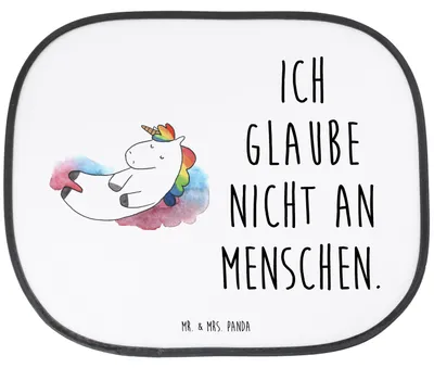 Produktbild von Mr. & Mrs. Panda Sonnenschutz Auto Einhorn Wolke 7 - Weiß - Geschenk, Realität, Unicorn, Autoscheiben, Einhörner, Kfz, Seitenscheibe, Menschen, Sonnenblende, Lächeln