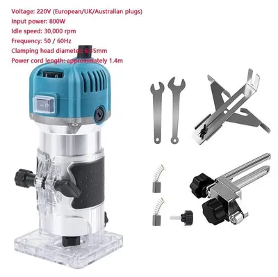 Obrázek produktu pro Elektrická horní frézka, hraniční frézka - 800W, frézka na dřevo - upínací kužel 6,35 mm - 30 000 otáček za minutu - pro práce se dřevem - model C 800W