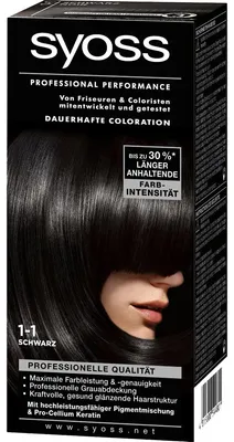 Produktbild von Syoss Professional Performance Coloration, 1-1 Schwarz, 1er Pack (1 x 1 Stück)