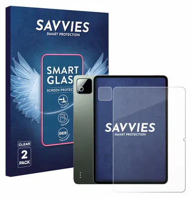 Produktbild von 2x Savvies Schutzglas Folie für Xiaomi Pad 8 Pro (Display+Kamera) 9H Panzer Schutzfolie Glas Displayschutz klar transparent