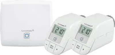 Imagen del producto de Kit de inicio Heizen (HmIP-SK16) (blanco, incluye: punto de acceso Homematic IP (HmIP-HAP), 2 termostatos para radiadores Homematic IP - modelo básico (HmIP-eTRV-B))