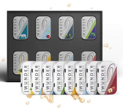Produktbild von Wunder Zahnstocher All-in one Box – Metalldosen alle 8 Sorten in einer Box