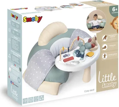 Produktbild von Smoby - Little Smoby Babysitz mit Spieltisch (66x70x4X cm) - aufblasbarer Rundsitz mit Rücken- und Armlehne, Sitzbezug und Activity Tisch - für Kinder