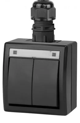 Immagine prodotto di Elektroplast Switch 5002-67 2Gang Ip65 Aquant Black