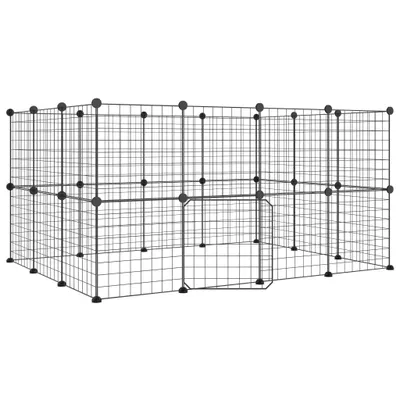 Obrázok produktu pre 28-panelová klietka pre domáce zvieratá čierna 35x35 cm oceľ