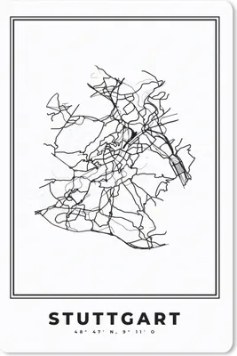 Produktbild von MuchoWow® Mauspad Mousepad Schwarz und weiß - Deutschland - Karte - Stadtplan - Stuttgart 18x27 cm - Mousepads - Maus Mat - Pad - Mausunterlage