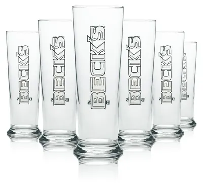 Produktbild von 6x Becks Bier Glas Seattle 0,2l Sahm Tulpe Gläser Brauerei Pokal Cup Gastro Bar