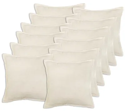 Productafbeelding van vidaXL Kussenhoezen, 12 stuks, houtlook, crème, 50 x 50 cm, bouclé