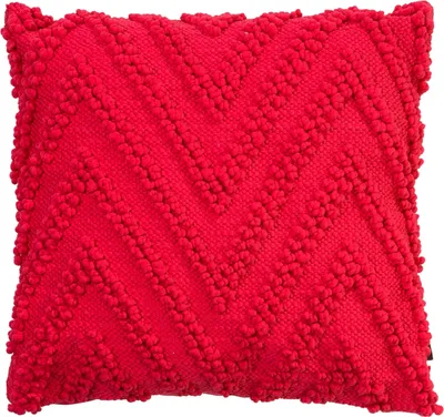Produktbild von Kissen - Rot - 45 x 45 cm - mit Zackenmuster