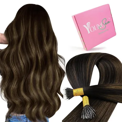 Image de Extensions de cheveux synthétiques "Nanoring", couleur marron, 45 cm, 50g, référence #2/2/6