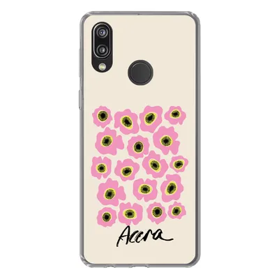 Produktbild von MuchoWow® Handyhülle Schutzhülle Hülle für Huawei P20 Lite (2020) Blumen - Rosa - Ghana Silikon Softcase Handy Hülle - Kartenhalter
