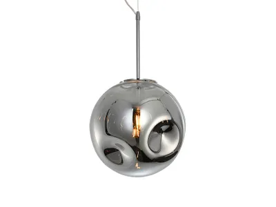 Productafbeelding van Hanglamp van geblazen glas - Rond, chroom - Ø30 cm