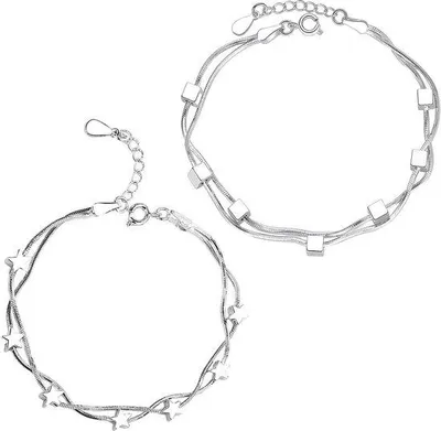 Produktbild von Verstellbarer Schlangenarmreif mit Pentagramm, 17 cm, Silber