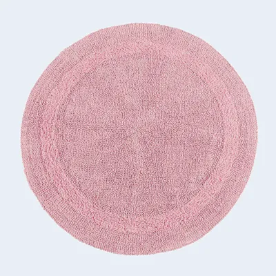 Produktbild von HOMESCAPES Runde Battematte rosa 80 cm aus 100% Baumwolle