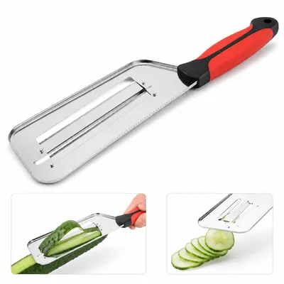 Produktbild von Edelstahl Gemüseschneider mit Doppelklinge, ideal für Kohl, Karotten, Sauerkraut & Küchenvorbereitung
