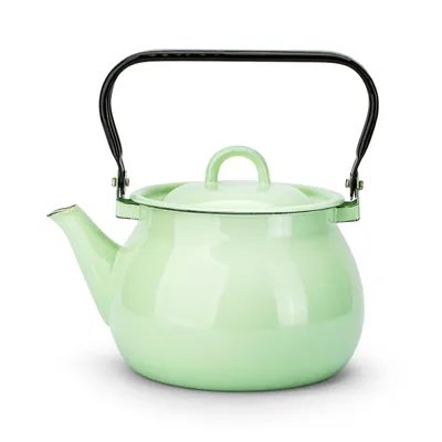 Produktbild von Emajlo Olkusz | Emaille-Wasserkessel 2,5 l – Pastellgrün – Traditionelle Teekanne für Induktion und Gas