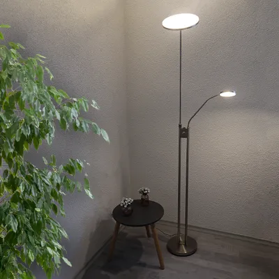Produktbild von LED-Stehleuchte Livio Deckenfluter mit Lesearm und Dimmfunktion