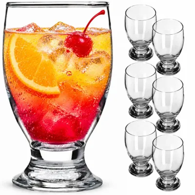 Produktbild von KADAX Wassergläser transparente mit Stiel "Vigana", Saftgläser mit dicken Wänden, 6er Set, 250ml