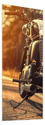 Produktbild von Glasbild 50x125cm in XXL für Wohnzimmer, Schlafzimmer Motiv Motorradsonne
