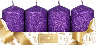 Obrázek produktu pro Nohel Garden Svíčka adventní glitrovaná d5x8cm 4ks