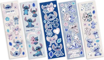 Produktbild von Stitch Aufkleber Set mit Stitch-Motiven, Vinyl, mehrfarbig, wasserfest, reißfest, lichtecht