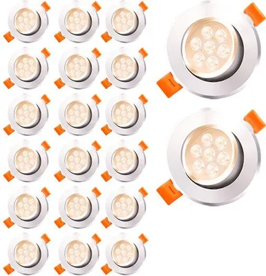 Image de Lampes d'intérieur LED blanc chaud 3 W, orientables, pour salon, chambre et cuisine, lot de 20