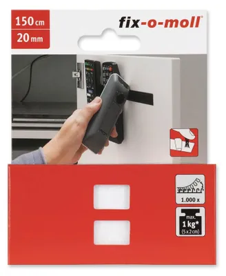 Produktbild von Fix-o-moll Klebe-Klettband 150cm weiß