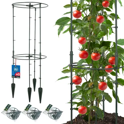 Image de KOTARBAU® Lot de 3 tuteurs modulaires ⌀35 x 80 cm, carrés, en plastique, pour plantes grimpantes et légumes ; brise-vue pour jardin et balcon