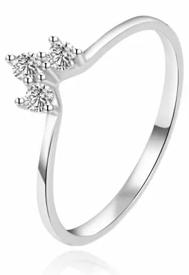 Image de Bague en argent avec zircons clairs AGT-R22W - Circonférence : 60 mm