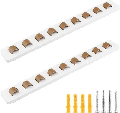 Obrázek produktu pro Allecto Plus – 2 ks držáků na brýle, 40 cm, na zeď, bílé – dřevěné držáky na sluneční brýle – nástěnné držáky pro více brýlí – sada 2 ks