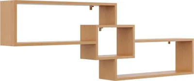 Image de Étagère suspendue scandinave Olche - étagère murale moderne géométrique, bibliothèque 158,6 cm, design décoratif pour salon, bureau, chambre d'enfant
