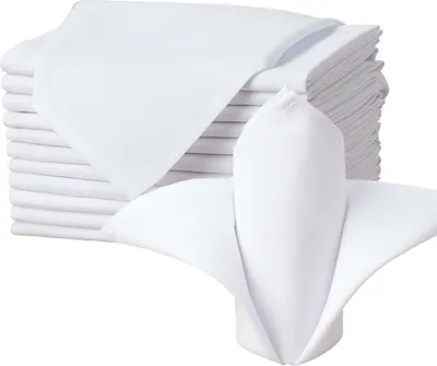 Produktbild von Stoffservietten Weiß 35 x 35 cm, Standard Naturweiß, 25 Stück