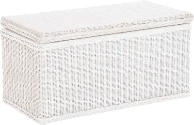 Produktbild von KRINES HOME Truhe / Wäschetruhe aus Rattan (Weiss, Klein)