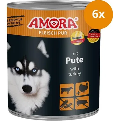 Produktbild von Amora Fleisch Pur Adult Mit Pute, Adult, Türkei, 800 g, Zuckerfrei