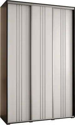 Produktbild von MEBLE KRYSPOL Cannes 6 Schrank mit 3 Schiebetüren - 205,2x150x45 cm - Schwarz Weiß Silber